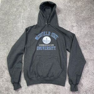 Westfield State University Champion Hoodie Men's Small Gray Pocket Long Sleeve